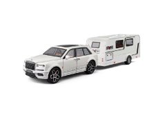 Rolls Royce Cullinan Modellino in metallo Giocattolo a batteria Caravan Light Sound 1:20 Bianco