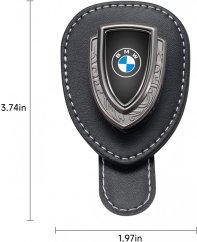 BMW leather holder for glasses for the screen, holder for glasses - black leather