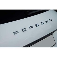PORSCHE sign with template - black matte (39.5x2.2cm)