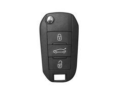 LUXURY key cover for PEUGEOT cars white glossy/Chrome