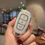 LUXURY key cover for HYUNDAI cars white glossy/Chrome