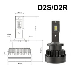 D2S Främre LED xenon-lampor för lampor, D2S upp till 500 % högre ljusstyrka 6000-6500k
