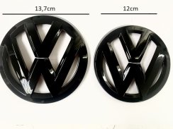 VW Touan (1T3) 2011-2015 märke fram och bak, logotyp (13,7 cm och 12 cm) - blank svart