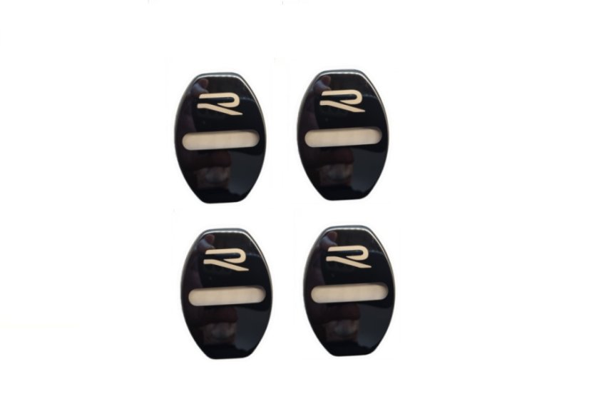 4 pcs VOLKSWAGEN R LINE New logo Protective cover for the door latch- black glossy