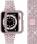 APPLE WATCH Band für Frauen Displayschutzfolie Diamond Crystal Schutzhülle mit Metallband für iWatch Series 4/5/6/6 SE Rose 44mm