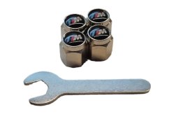 4 pcs BMW M-PACKET valve caps, valve covers silver/chrome