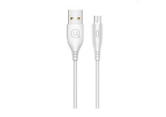 USAMS US-SJ268 U18 Flexi PVC universalus mikro USB prie USB duomenų ir greitas 2A įkroviklis 100 cm baltas