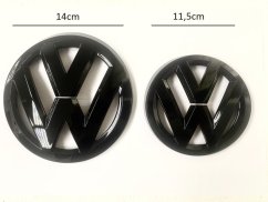 VW GOLF 7.5 MK7.5 (2018-2020) emblem fram och bak, logotyp (14 cm och 11,5 cm) - blank svart