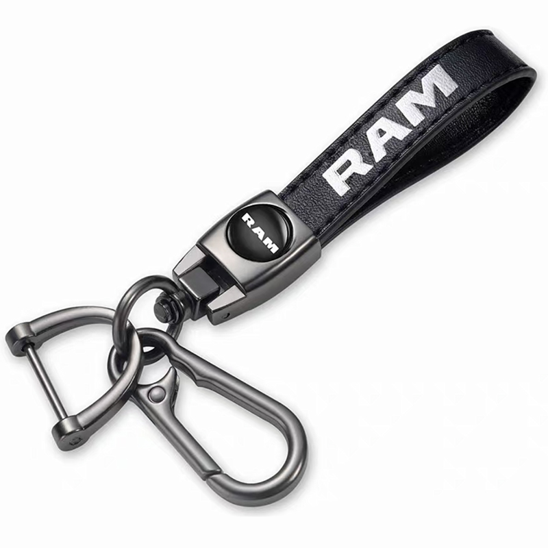 DODGE RAM key fob, keychain black leather
