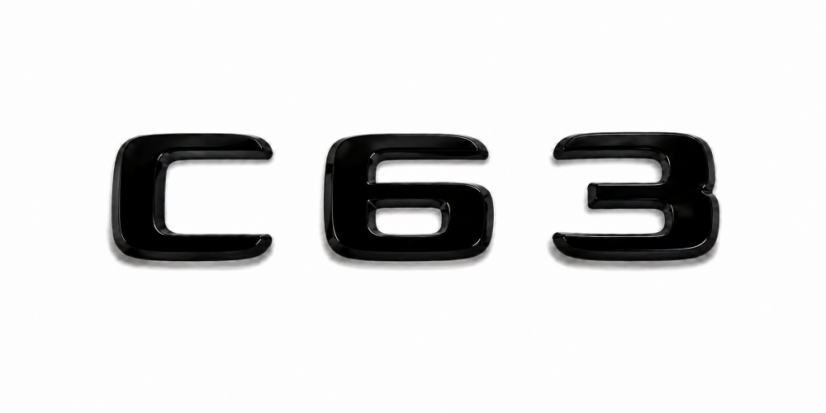Mercedes lettering C63 - glossy black 110mm