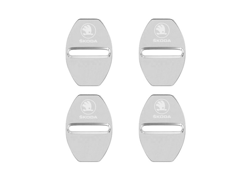 4 pcs ŠKODA Protective cover for the door latch- silver