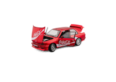 BMW M3 E30 metalowy model zabawkowego światła na akumulator dźwięk w skali 1:24 w kolorze Czerwonym Rallye