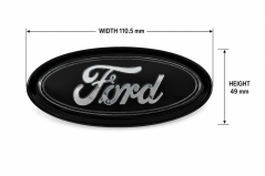 FORD emblem 1 10,5 x 49mm front or rear - glossy black