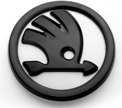 Λογότυπο, Έμβλημα ŠKODA 80mm άσπρο μαύρο 5JD853621A, 5J0853621AUL