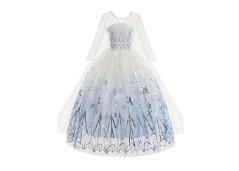 Kostým dětský šaty Elza II s vlečkou a třpytivou sukní L 130