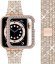 APPLE WATCH Band for Women Screen Protector Diamond Crystal Protective Case with Metal Band for iWatch Series 7/8 Rose Gold 41mm