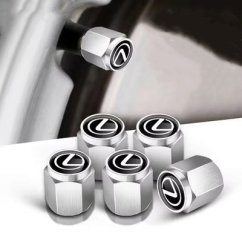 4 pcs LEXUS valve caps, valve covers silver/chrome