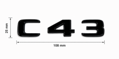 Mercedes lettering C43 - glossy black 108mm