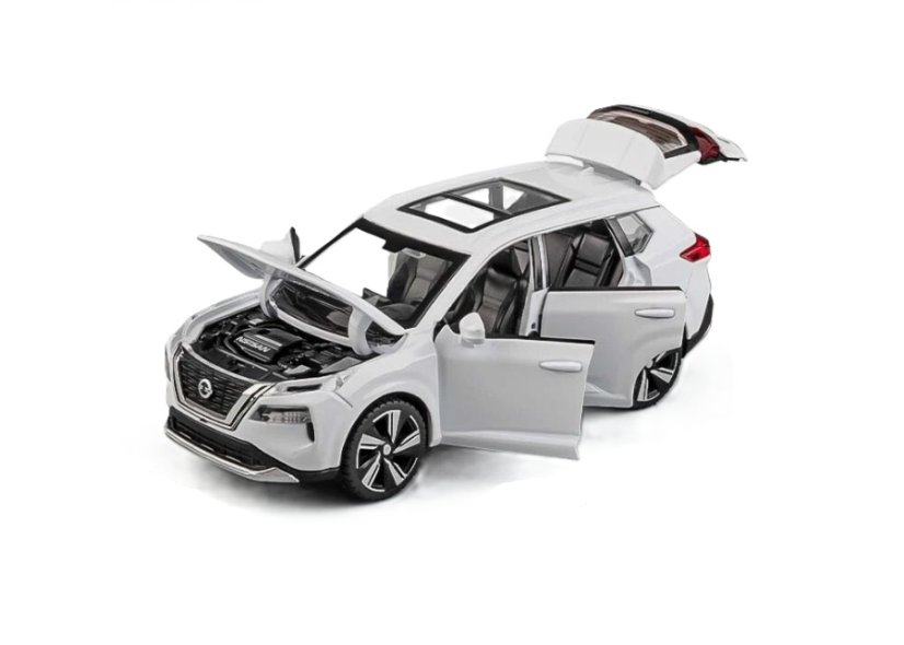 Nissan X-Trail speelgoed metalen model verlichting op batterijen geluid 1:32 Wit
