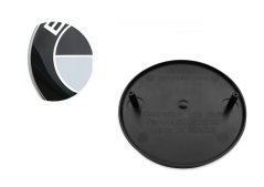 Logo, emblem, emblem rear fifth door BMW 74mm, black 51148219237