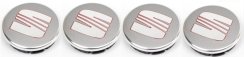 4pcs Wheel center caps SEAT 55mm grey-silver red chrome 5F0601171