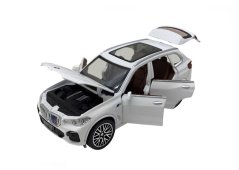 BMW X5 metalowy model zabawkowego światła na akumulator, dźwięk w skali 1:32 w kolorze białym
