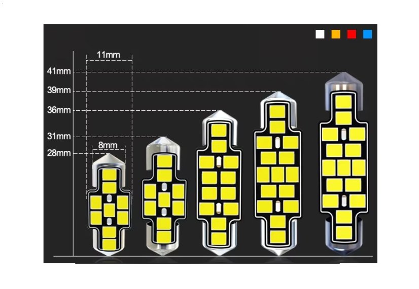 Car bulbs with LED backlight 39mm 12V C5W-15SMD-2835 Canabus 320LM White