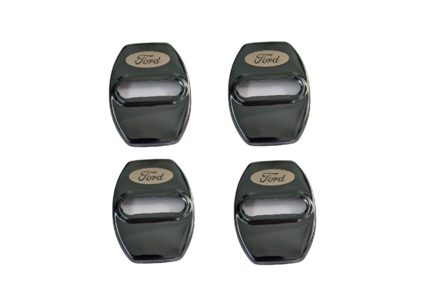 4 pcs FORD Protective cover for the door latch- black glossy