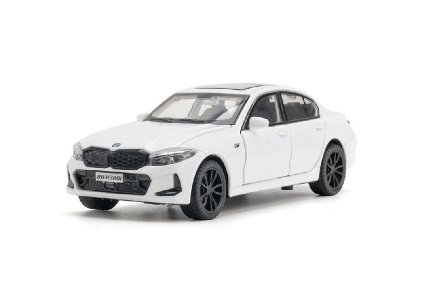 BMW 320i metalen model speelgoedbatterijverlichting klinkt 1:32 Wit