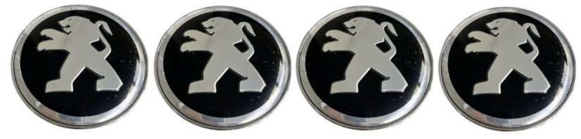 4pcs Wheel center caps PEUGEOT 60mm black