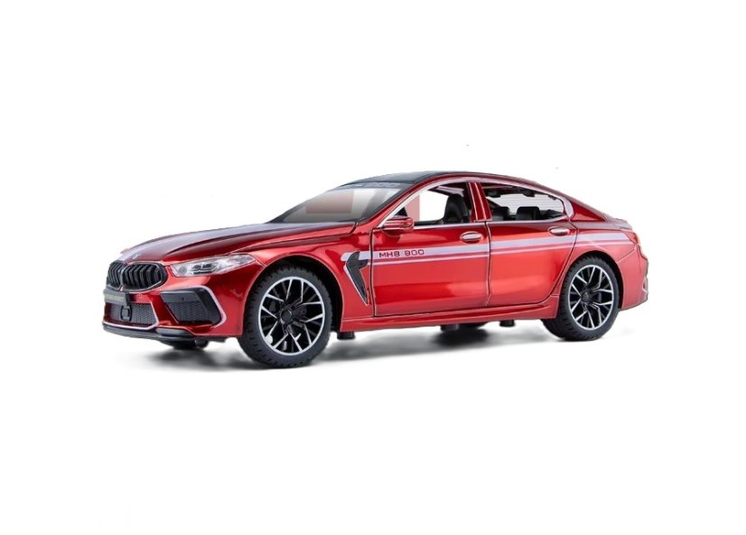 BMW M8 metalen model speelgoedbatterijverlichting klinkt 1:32 Rood