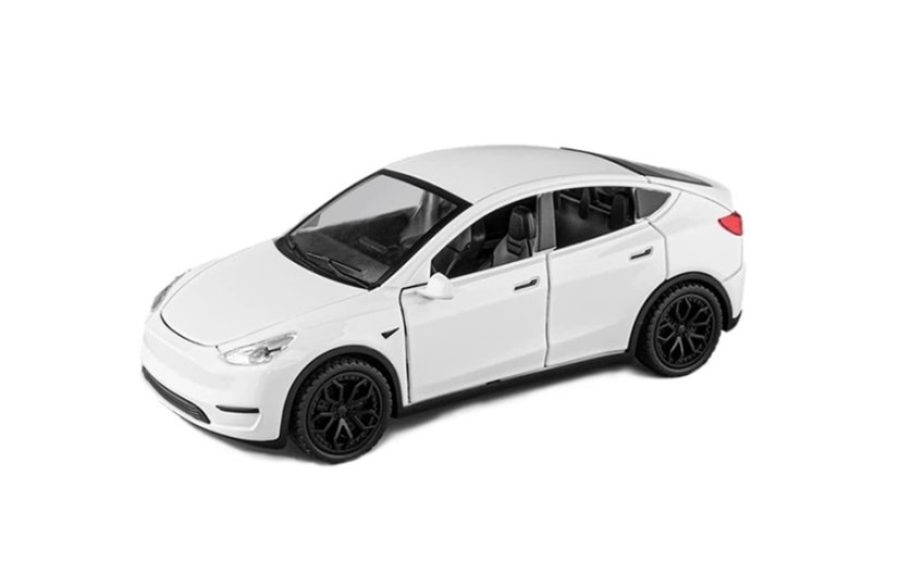 Tes model Y speelgoed metalen model verlichting op batterijen geluid 1:32 Wit