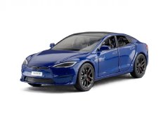 Tes model S modelo de metal juguete batería luces sonido 1:24 Azul
