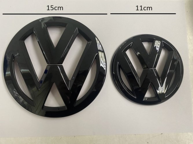 Volkswagen PASSAT CC 2013-2018 emblemat przód i tył, logo (15cm i 11cm) - czarny błyszczący-