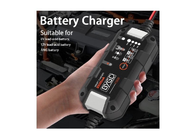 Fully automatic intelligent charger 3.5A 6V 12V portable