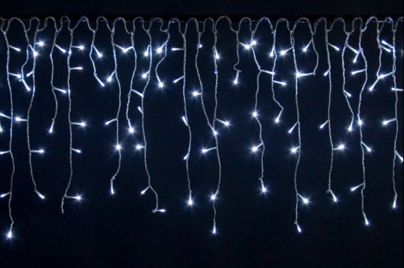 LUMA LED 210 LED Christmas light rain, 210 LEDs 5m power cable 5m IP44 cold white with a timer