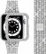 APPLE WATCH Band for Women Screen Protector Diamond Crystal Protective Case with Metal Band for iWatch Series 4/5/6/6 SE Silver 44mm