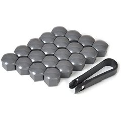 Bolt covers, for wheel bolts 19mm, set of 20 gray