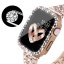 APPLE WATCH Band for Women Screen Protector Diamond Crystal Protective Case with Metal Band for iWatch Series ULTRA Black 49mm