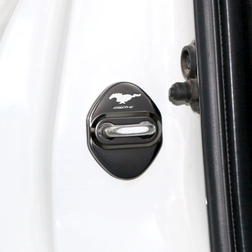 4 pcs MUSTANG Protective cover for the door latch- black glossy