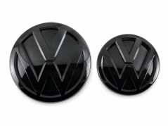 VW GOLF 7.5 (2017-2020) sprednji in zadnji emblem, logotip (13,7cm a 10,8cm) - sijajno črna (zamenjava)