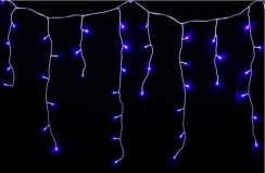 LUMA LED Ziemassvētku viegls lietus ar zibspuldzi, 105 LED 2,5m strāvas kabelis 5m IP44 zils ar taimeri