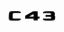 Mercedes lettering C43 - glossy black 108mm