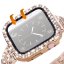 APPLE WATCH Band for Women Screen Protector Diamond Crystal Protective Case with Metal Band for iWatch Series ULTRA Black 49mm