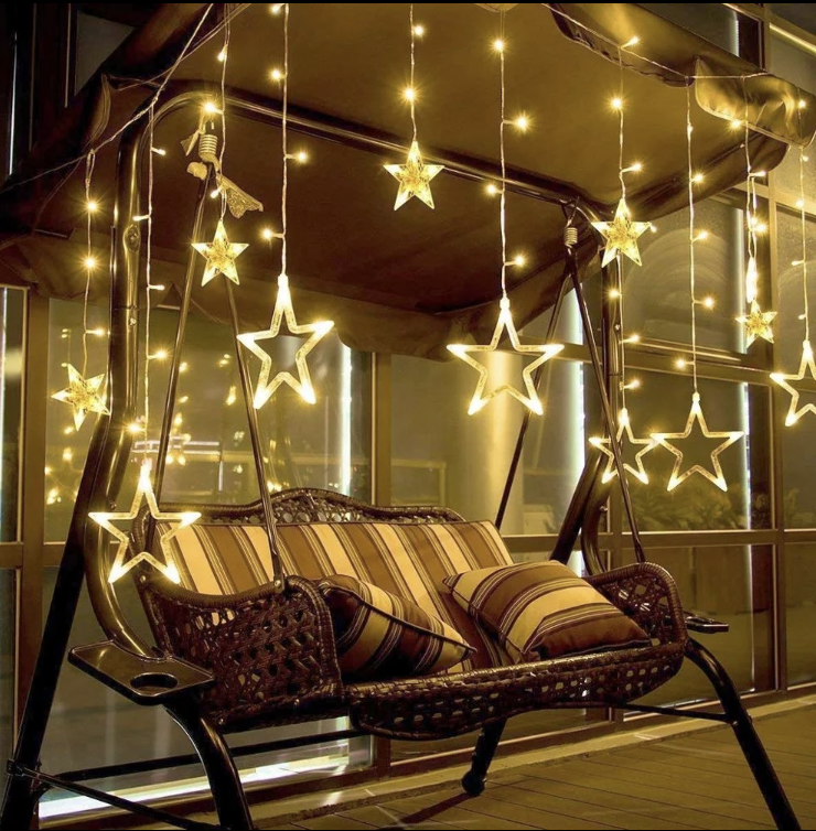 LUMA LED 138 LED light chain, hanging star 3m - cable 1.5m, warm white