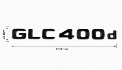 Mercedes lettering GLC400d - glossy black 230mm