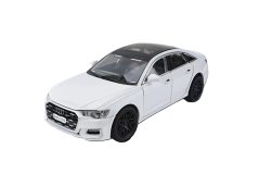 Audi A6 modelo de metal com luzes de bateria de brinquedo com som 1:24 Branco