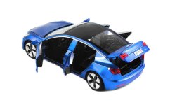 Tes model 3 toy metal model battery lights sound 1:32 Blue