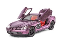 Mercedes Benz SLR metalowy model zabawkowego światła na akumulator dźwięk w skali 1:24 w kolorze Czarnym
