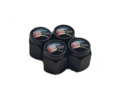 4 pcs AUDI S line valve caps, black valve covers